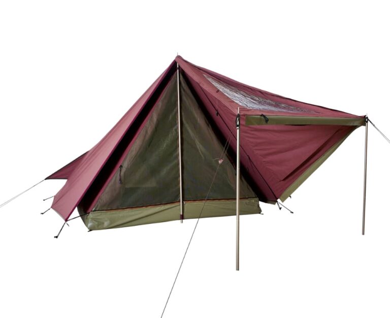 Kampeertenten & tenten voor jeugdbewegingen - Alpino-hoggar-camping-tent-crushedberry-front-tent-up